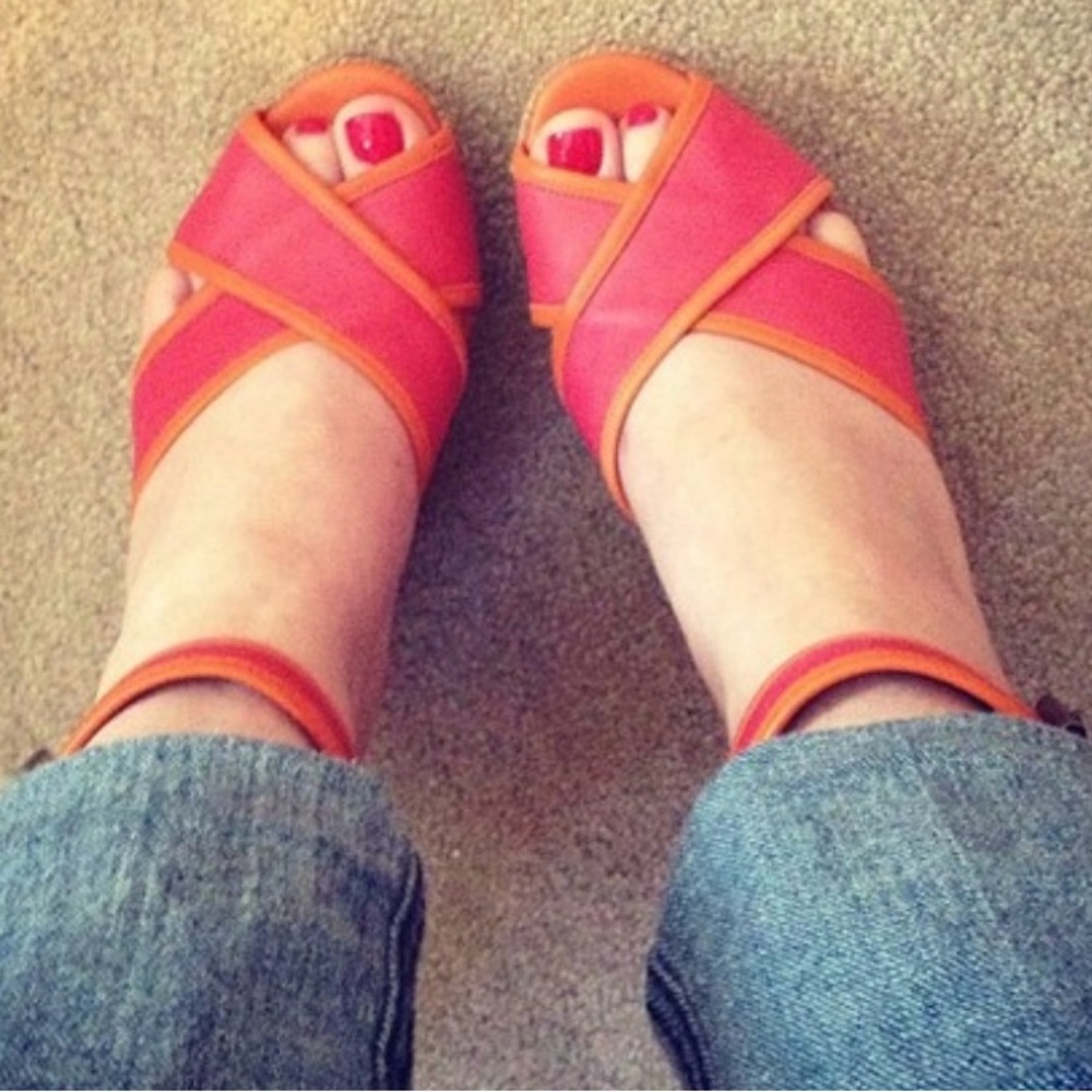 Lanvin Orange & Pink Espadrille’s Size 8